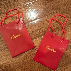 Cartier Red Luxury Shopping Bag with Gold Logo